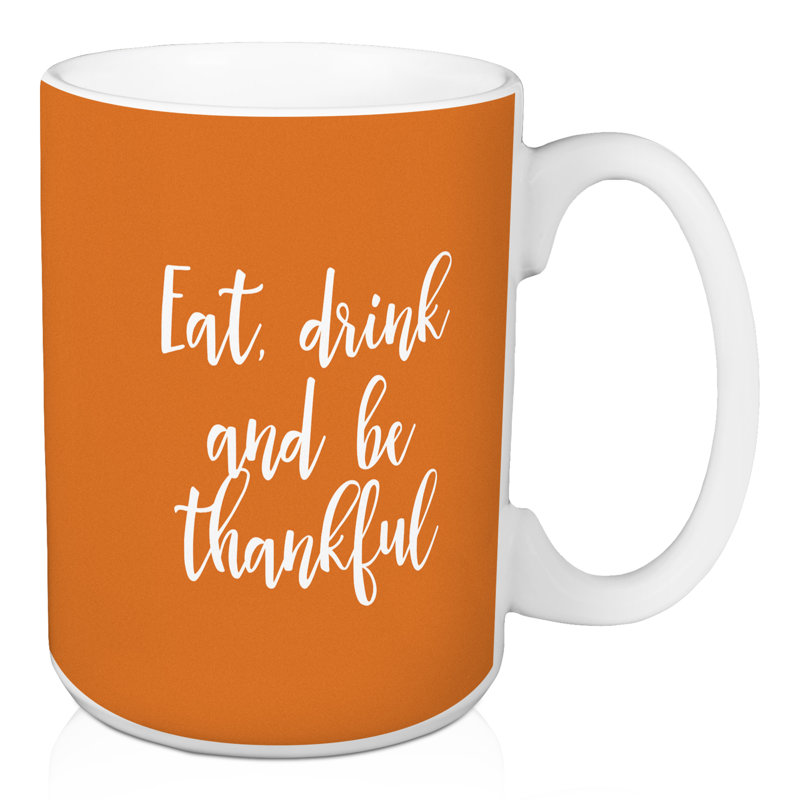 Grande tasse à café manger et heureusement Oklee, Orange