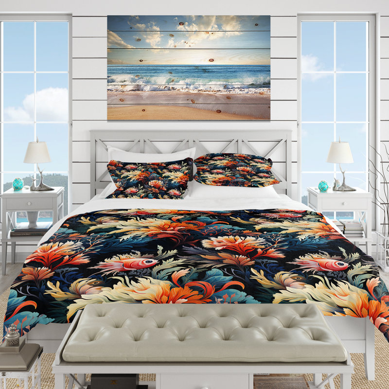 Ensemble de housse de couette Oceanic Harmony, Housse de couette pour très grand lit et 2 très