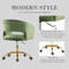Chaise de bureau en velours avec roulettes, fauteuil de bureau pivotant avec base dorée-1918363138
