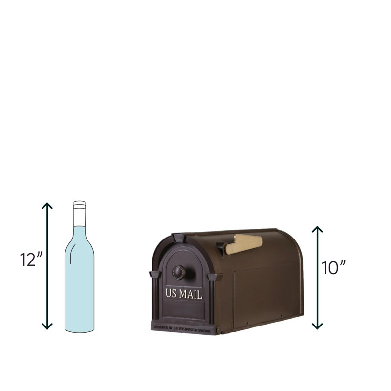 Hampton Plastic / Acrylic Post Mounted Mailbox, Bronze