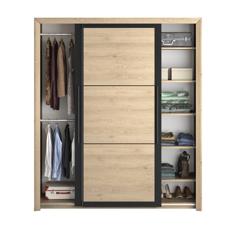 Roemer 2 Door Manufactured Wood Wardrobe, Natural Chestnut