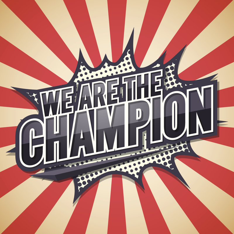 We Are The Champion Poster - Wrapped Canvas Print, 30cm H x 30cm W