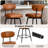 Modern Swivel Upholstered Metal Leg Low Back Counter Height Bar Stool-1080342219