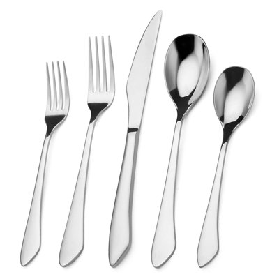 Service de couverts en acier inoxydable 20 pièces pour 20 personnes, couverts couverts polis miroir pour la maison et le restaurant, vaisselle allant au lave-vaisselle