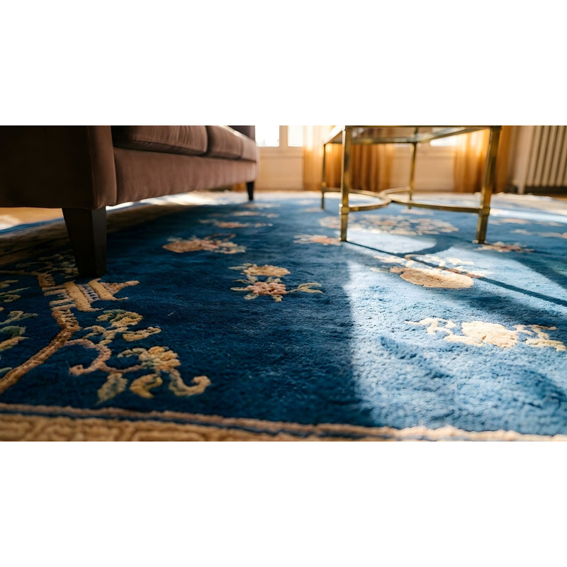 Hand Knotted Wool Pile Floral Antique Chinese Deco Carpet