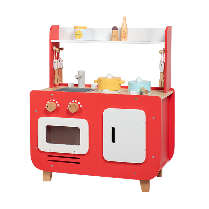 Red Delight Dual-Side Play Kitchen & Laundry Set