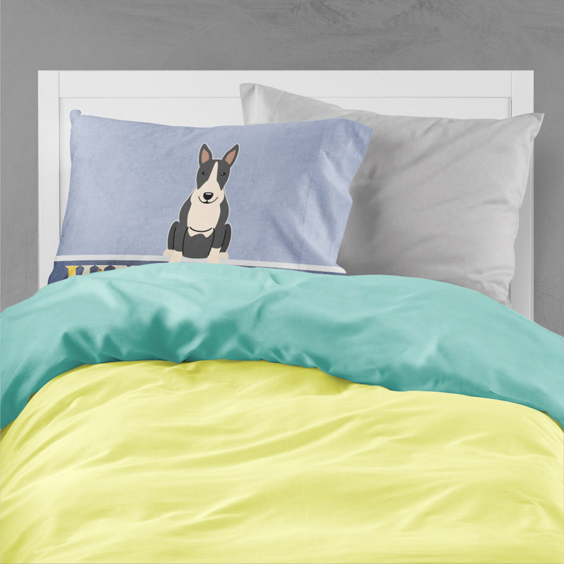 Taie d’oreiller welcome, Bull terrier noir
