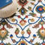 Tapis oriental en laine / coton touffeté à la main Blossom - vert / ivoire / bleu-1083637314