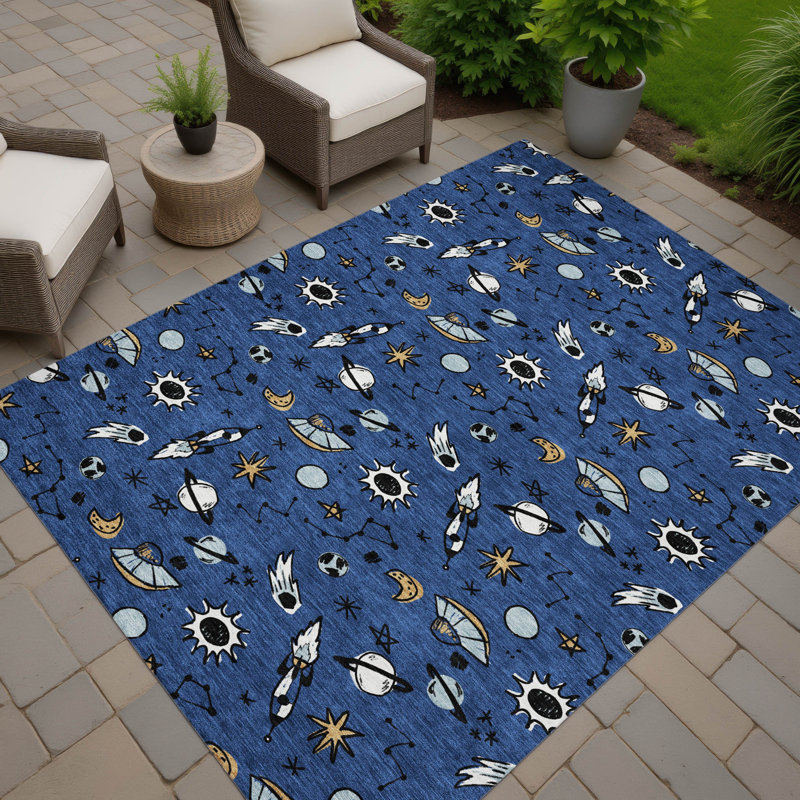 Tapis pour enfants intérieur / extérieur lavable à la machine Chantille ACN2580, Baltique, 8 pi x 10 pi