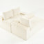 Canapé quatre places en velours blanc tortue, multifonctionnel et modulable, confortable et luxueux, pouvant supporter jusqu'à 180 kg, idéal pour la décoration intérieure.