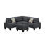 Canapé modulaire rembourré 6 pièces Modern, gris-1313037295