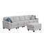 Canapé moderne 6 places en lin 145 po et repose-pieds Leo-996028618-996028622