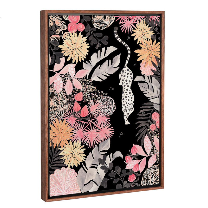 Art de pédoncule leopard, Toile avec cadre en bois classique, H 40 po x l 26 po x P 1,5 po
