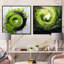 «Green Spiral Neon Fusion I», ensemble de 2 collages abstraits-102586962-102586965