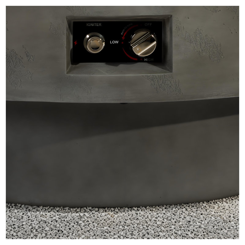 Table de foyer d'extérieur au propane 34 pouces, foyer d'extérieur au gaz 50 000 BTU avec allumage électronique et couvercle de brûleur - chauffe-terrasse en acier gris ciment