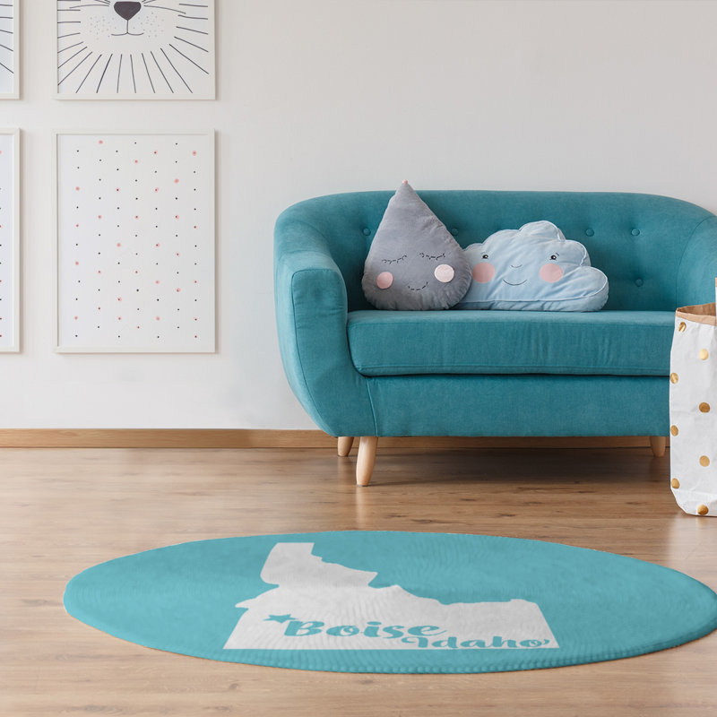 Tapis bleu de boise idaho en poly chenille
