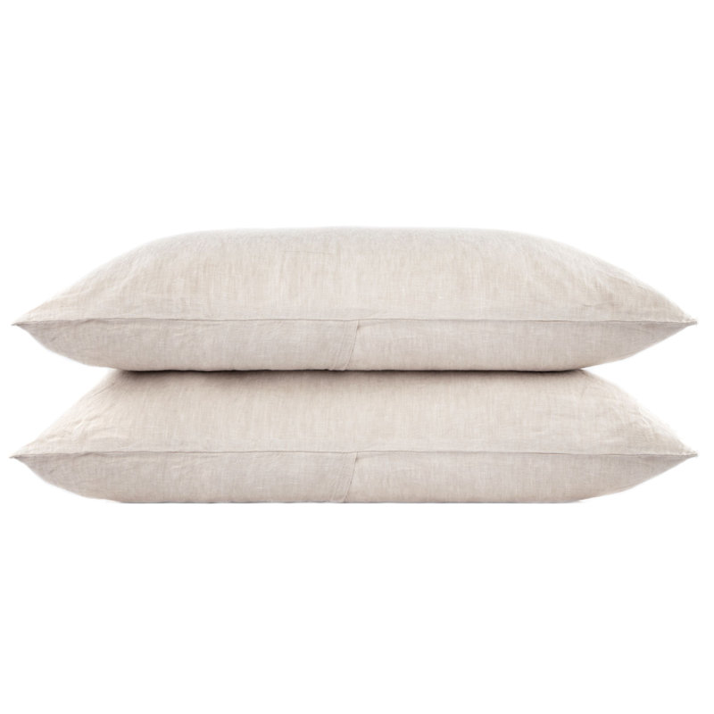 Putty Heather 100% French Linen Standard Pillowcase Set