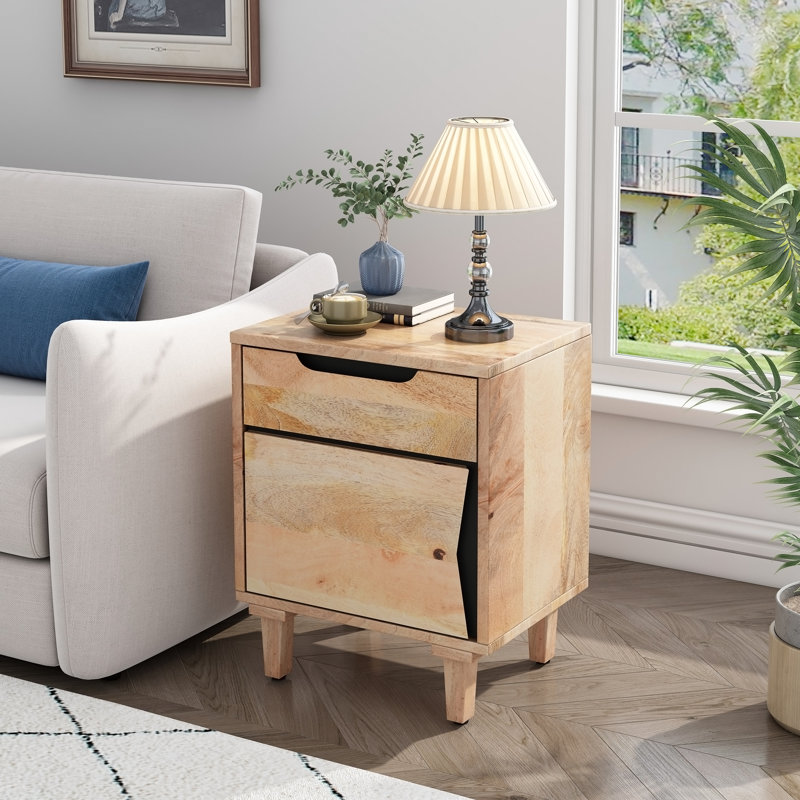 Table de chevet en bois naturel