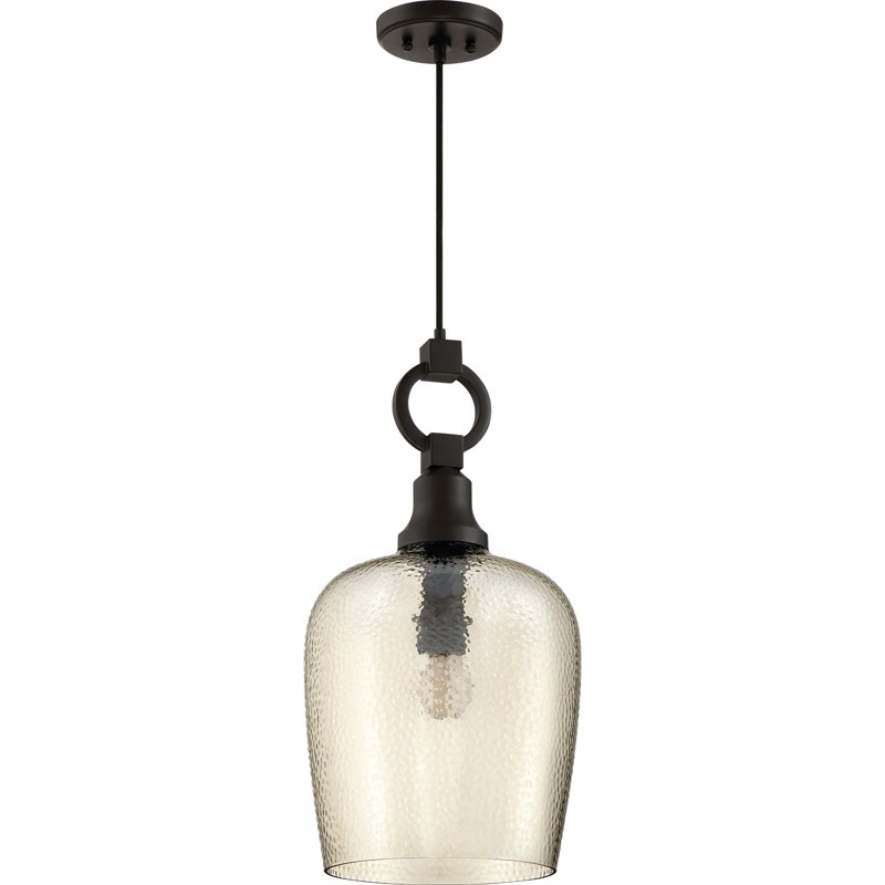 Priester 1-Light Dimmable Hammered Dome Pendant , 22.25" H x 11.5" W x 11.5" D