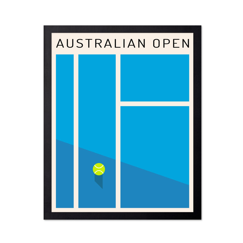 Tennis Open d'Australie, Black Framed, Poster, 08"H x 10"W