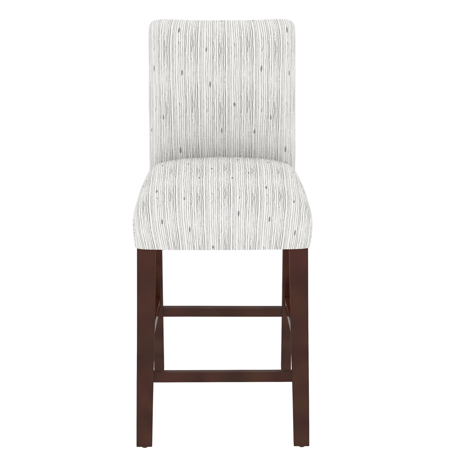 Hadrien 31" Bar Stool, Bar Stool (31” Seat Height), Espresso, Shibori Stripe Grey