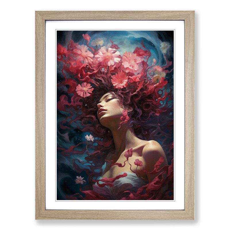 Single Picture Frame Print on Wood, 46cm H x 34cm W, Oak Framed