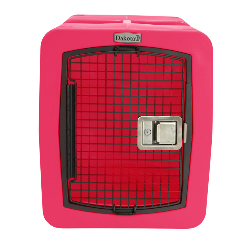 Plastic Pet Vehicle Travel Carrier with 1 Door, Pink