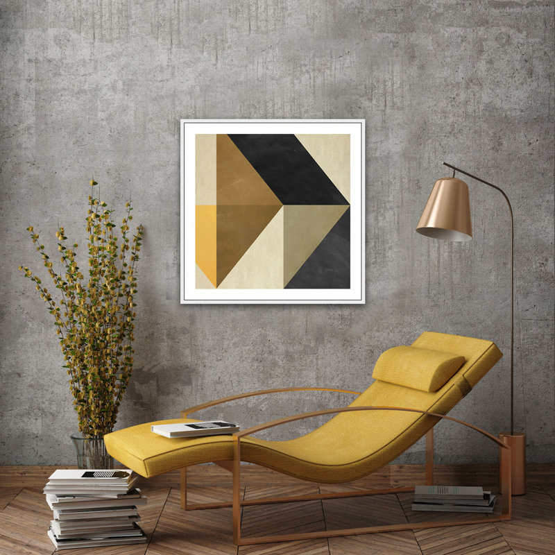 «Geometric Sequence 4» par Artly, peinture sur toile à cadre flottant, Cadre blanc, H 18 po x l 18 po x P 2 po