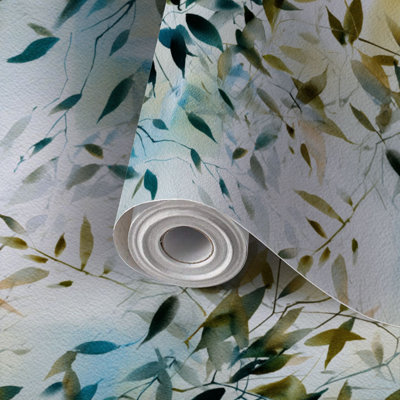Peel and Stick PVC Wallpaper, Removable Self-Adhesive Wall Covering With Botanical Abstract Decorative Art Print, Waterproof for Home Decor - Roll