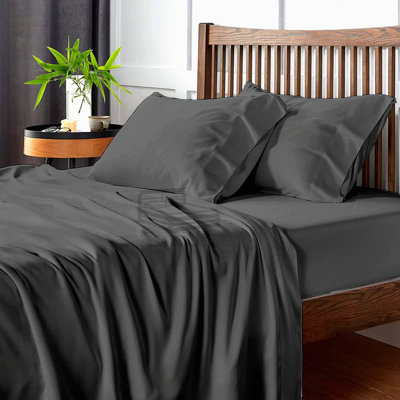 Cotton Percale Sheet Set - Deep Pocket Bedding Bundle with 4 Pieces: 1 Flat Sheet, 1 Fitted Sheet, 2 Pillowcases - Crisp, Cool, Strong Linens