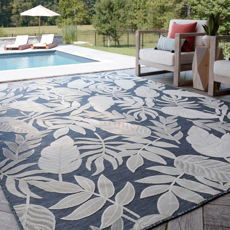 Daisy Transitional Floral Area Rug, Aqua, Rectangle 3'10'' x 5'3''