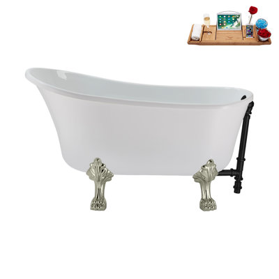 51.2'' x 25.6'' Freestanding Soaking Acrylic Bathtub