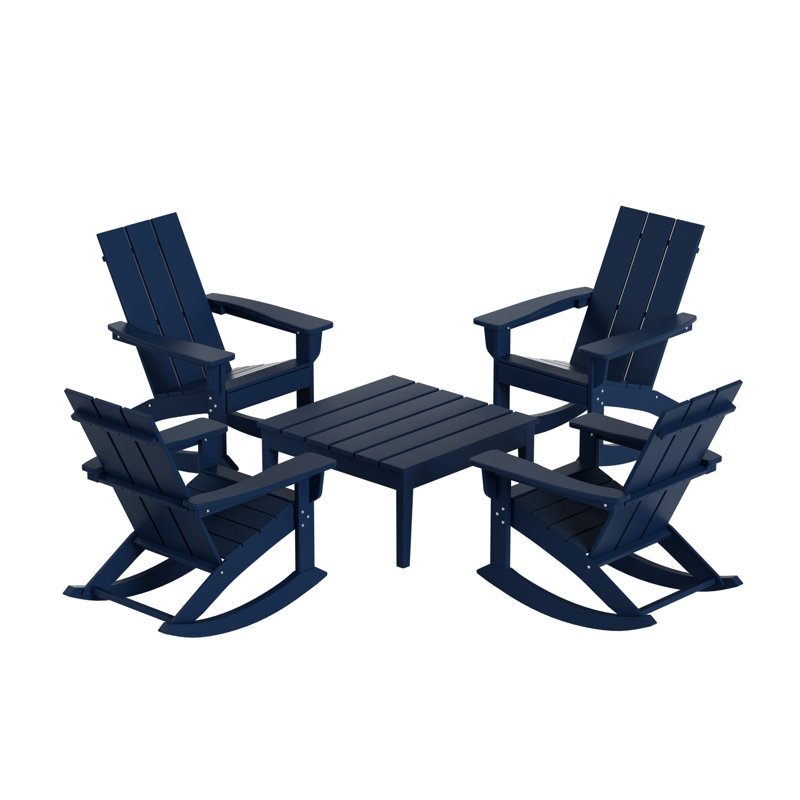 Ensemble de conversation à chaises multiples 5 pièces Joubert, Bleu marine
