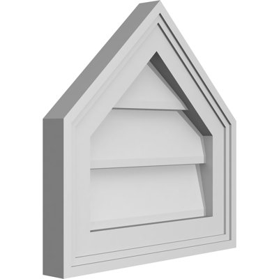 Peaked Top Surface Mount Signature Urethane Non-Functional Gable Vent Primed Tan