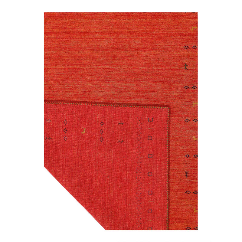 Geometric Area Rug in Orange