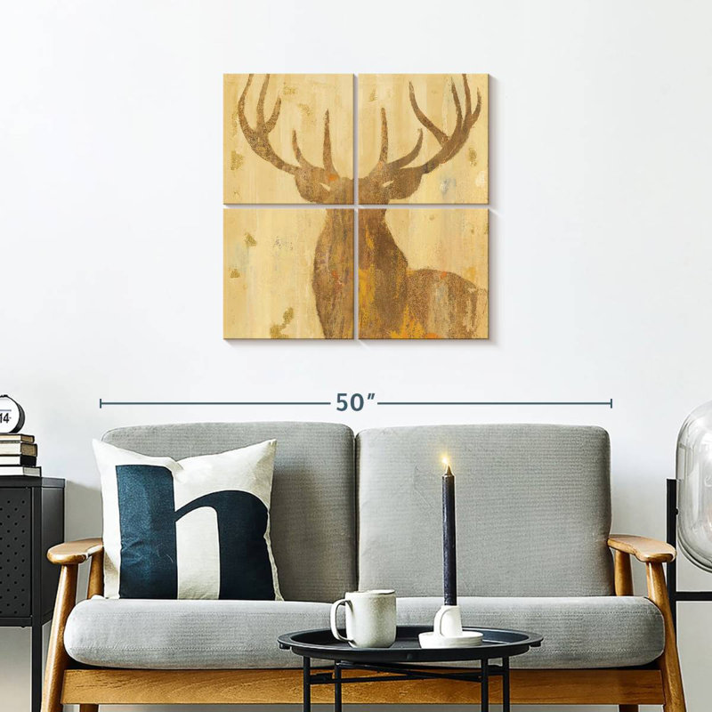 Brampt Golden Antlers I, 26" H x 26" W