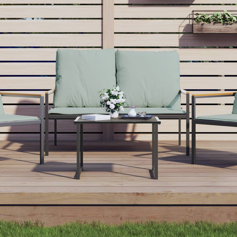Annable Rectangular Steel Outdoor Coffee Table - 55 cm W 40 cm D
