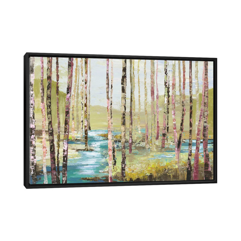 «Group Of Birch» par Allison Pearce - reproduction d'art sur toile tendue, H 18 po x l 26 po x P 1,5 po, Pas de tapis