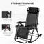 Ensemble de chaises berçantes d'extérieur 2 pièces, chaise berçante inclinable et pliable inclinable avec coussin, porte-gobelet et téléphone, conception combinée avec pieds pliants-986469993