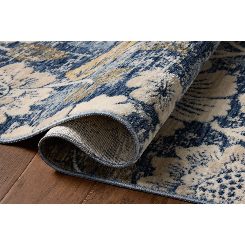 Loloi Eileen Denim / Natural Area Rug, Square 1'6"
