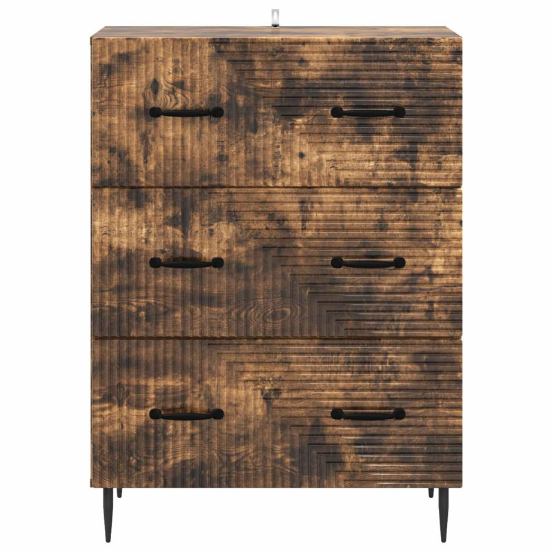 3 -Drawer Rectangle Accent Chest, Smoked Oak