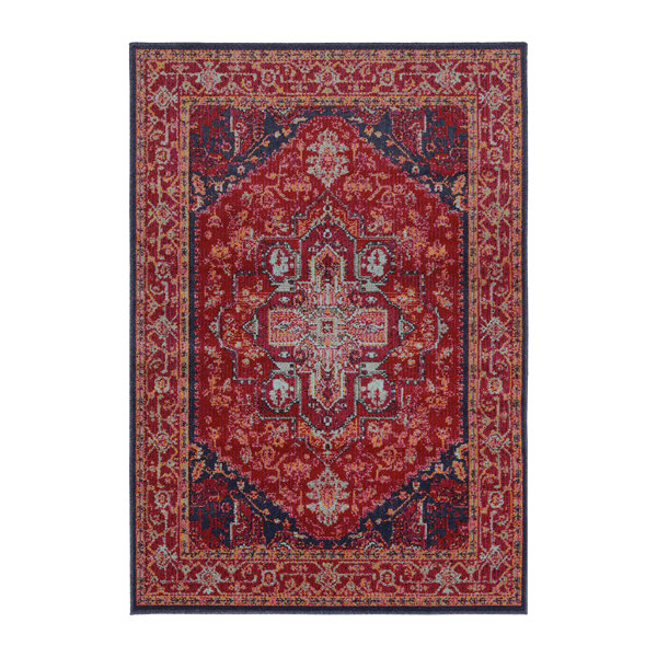 World Menagerie Guro Persian Machine Woven Pink Area Rug & Reviews ...