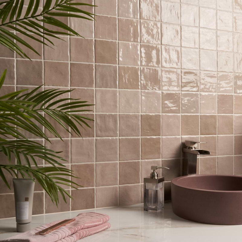 Portmore 4x4 Glazed Ceramic Tile, Taupe