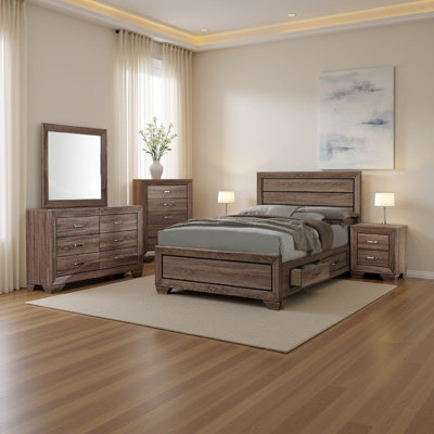 Ensemble de chambre à coucher avec lit de rangement 5 pièces Bello