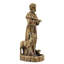 Statue de jardin religieuse représentant saint François, le protecteur de la nature avec mangeoire à oiseaux