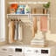 Tablettes de placard extensibles murales, ensemble de 2 tablettes avec tringles de suspension