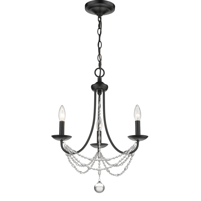 Mbagaya 3 - Light Steel Dimmable Empire Chandelier - Matte Black, Matte Black
