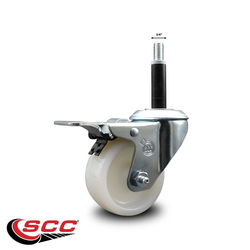 Nylon Swivel  Expanding Stem Caster Total Lock Brake SCC