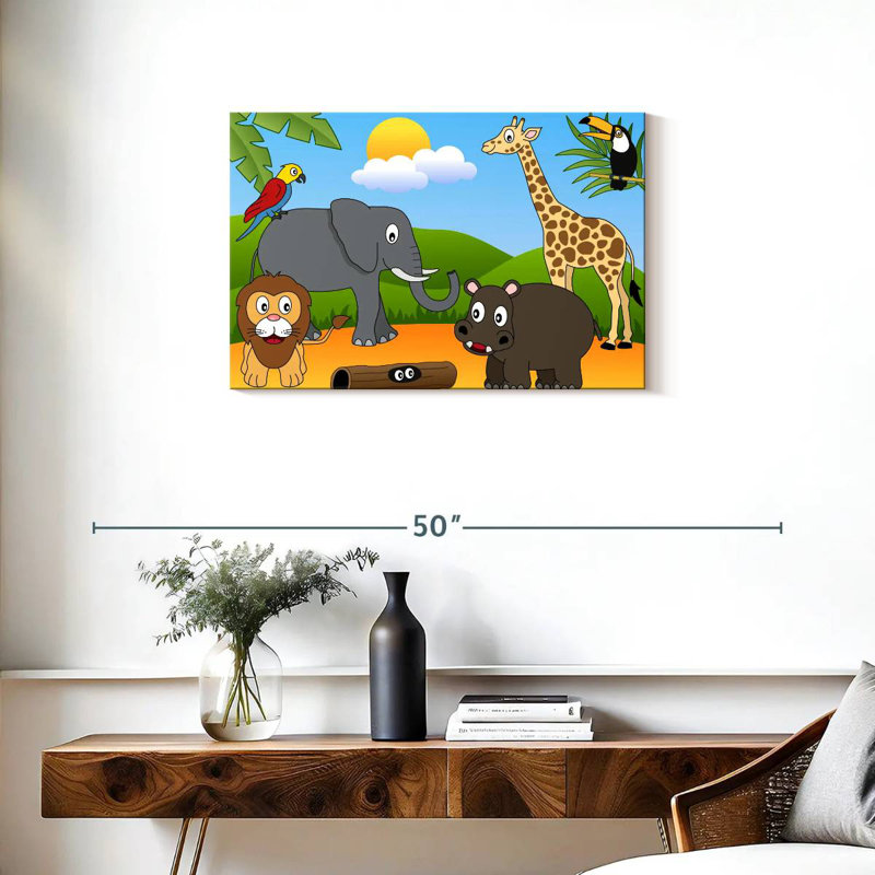 Ashelle, animaux de la jungle, H 20 po x l 30 po