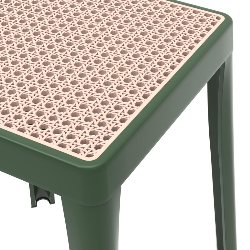 Tabouret carré en plastique empilable Dantoni, Vert